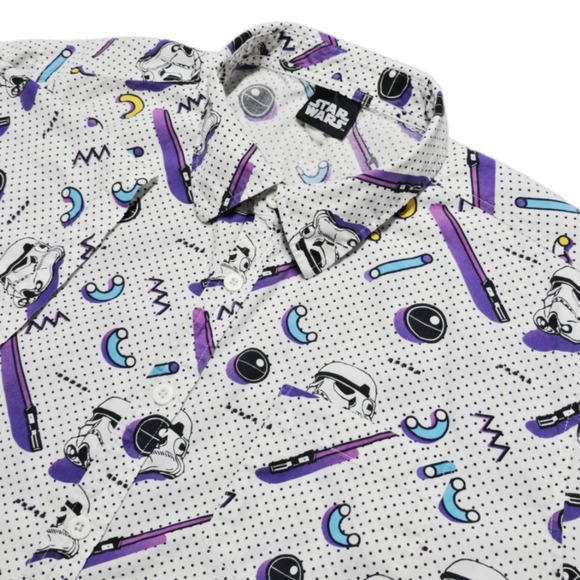 Rare‎ Vintage 90s STORMTROOPER Star Wars Button Down Shirt Size 2XL Lucas Film